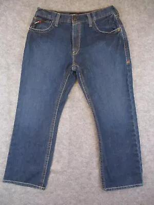 Ariat FR Jeans Mens 34x30 Blue Denim M5 Straight Low Rise ARC Rating 20.0 ATPV • $33.95