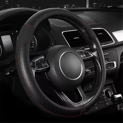 Car Steering Wheel Cover Black Leather Anti-slip 15'' Auto Universal Accessories • $16.99