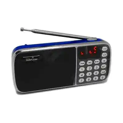 Digital Sunflash Z-135 Rechargeable Mini AM/FM Radio +Bluetooth +USB/SD/AUX Blue • $14.95