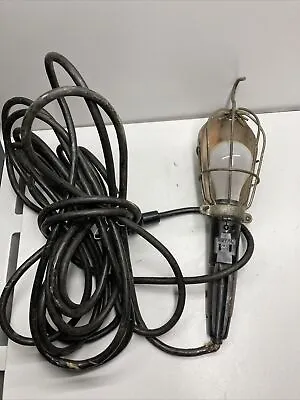 Vintage USA Royal Industrial Caged Trouble Shop Lamp Light WORKING Needs Rewrire • $34.91
