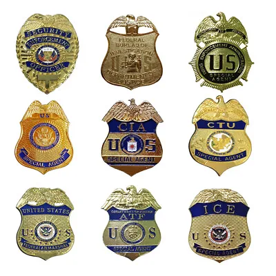 Collection Metal DEA FBI CIA ATF Agent Badge Prop Clip Back Movie Drama Cos Use • $15.29