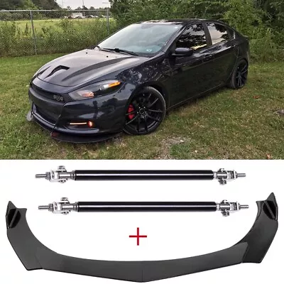 For Dodge Dart GT SXT Sedan Front Bumper Lip Splitter Carbon Fiber + Strut Rods • $95.43