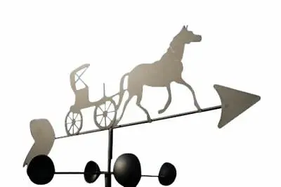 HORSE & CARRIAGE Steel Weathervane With Ground Spike And Wall Fixing • £18.99