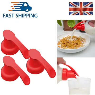 Topster Milk Top Pourer 3pcs Red Fits Plastic Milk Bottle Tops Dishwasher Safe • £13.99