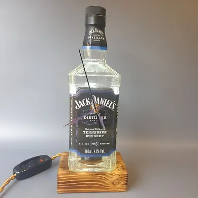 Jack Daniels -Charcoal Mellowed - Block Base - Bottle Lamp/clock • £45