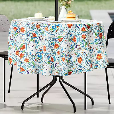 Outdoor Tablecloth With Umbrella Hole And Zipper Spring/Summer Waterproof Table • $37.71