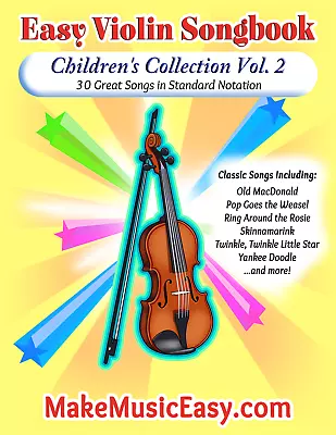 Violin Sheet Music Songbook - Children's Collection Vol. 2 • $3.95