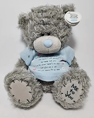 Me To You Gray Bear Plush Scruffy Teddy Friendship Support Message Tattered NWT • $10.95