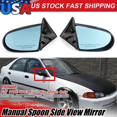  Pair For Honda Civic EG 92-95 Carbon Fiber Look Car Door Side Rearview 2mirrors • $61.63