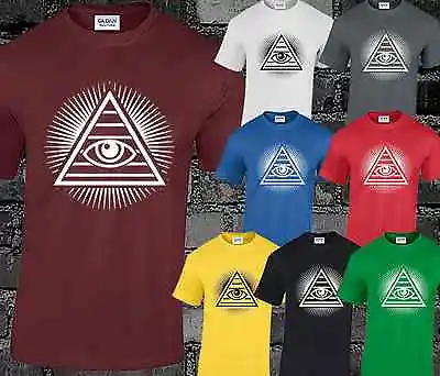 Illuminati Mens T Shirt All Seeing Eye Conspiracy Swag Fashion Top  • £7.99