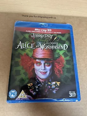 £5 • Buy Alice In Wonderland 3D Bluray (2010) Johnny Depp Tim Burton NEW & SEALED 2 Discs
