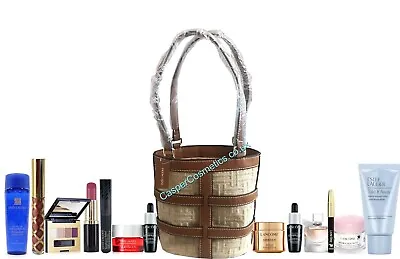 Estee Lauder & Lancome 14pc Makeup Perfume Skincare & Bag Gift Set Worth £120 • £69.99
