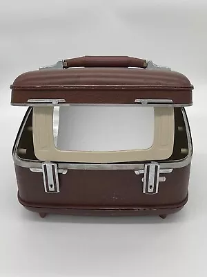 VTG American Tourister Brown Hard Shell Train/Makeup Case W/Mirror • $29.99