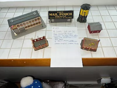 N Scale  Lot Of ( 6 ) Train Layout Buildings Modern Post Office +  Five More #53 • $35