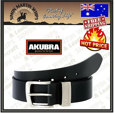 Akubra DUBBO Leather Work Belt - BLACK 1 1/2in - AUSTRALIAN MADE RM - BEST PRICE • $64.70