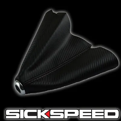 Carbon Fiber Look Black Stitch Polished Top Shift Boot Gear Cover Shifter A • $18.88