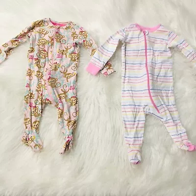 Baby Infant Toddler Zip Up Footed Pajamas Sleeper 2 Piece Newborn 0-3 Months • $13.99