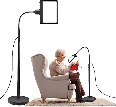 5X Magnifying Glass With Light And Stand 36 LED Dimmable Floor Magnifying Lamp • $72.99