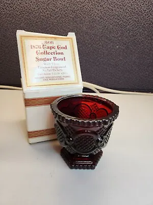 Vintage Avon 1876 Cape Cod Collection Ruby Red Glass Sugar Bowl  • $11