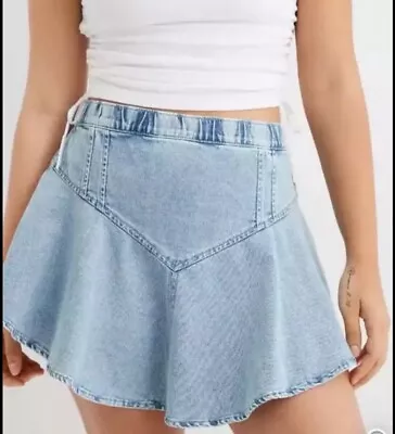 NWT Aerie Denim Circle Mini Skirt Womens Large $50 Retail • $16