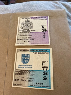 £4.85 • Buy 1981 & 1982 FA Cup Final Tickets, Spurs V Man City & QPR