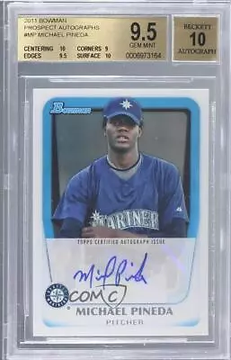 2011 Bowman Prospects Michael Pineda #BPA-MP BGS 9.5 GEM MINT Rookie Auto RC • $35.90