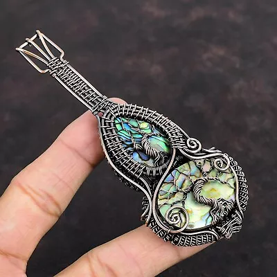 Abalone Shell Copper Gift For Friend Wire Wrapped Tree Of Life And Guitar 4.72  • $41.40
