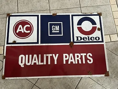 Antique -vintage Look AC Delco GM Dealer Quality Parts Sign • $180
