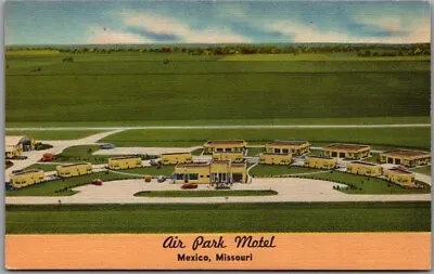 Mexico Missouri Postcard AIR PARK MOTEL Aerial View Tichnor Linen C1950s Unused • $4