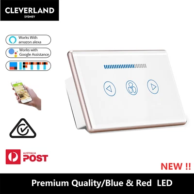$60 • Buy AU Wall Touch Remote Switch WiFi Smart Fan Switch For Alexa Google Home