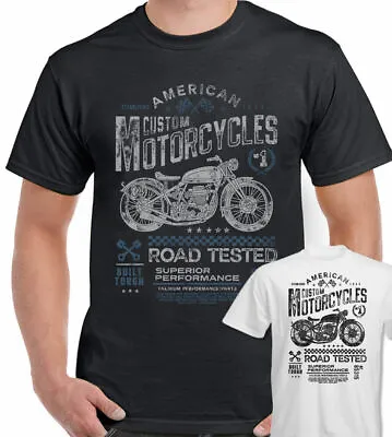 American Custom Motorcycles T-Shirt Mens Retro Biker Victory Motorbike • $8.70