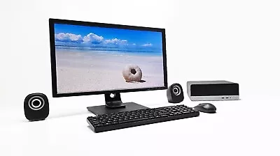 PC Bundle 22'' Monitor Speakers 6 Core I7 1TB M.2 32GB DDR4 Win 11 HP Wi-Fi • £334.99