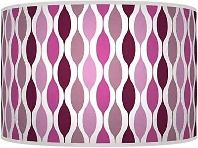 £29.99 • Buy Geometric Purple Plum Mauve Printed Fabric Cylinder Lampshade Ceiling/Table 