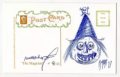 Halloween Postcard Matthew Kirscht 2014 The Magician 8/45 B/W Sketch • $35