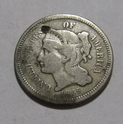 1865 Three Cent Nickel - Fine Detail - 1JA • $5.02