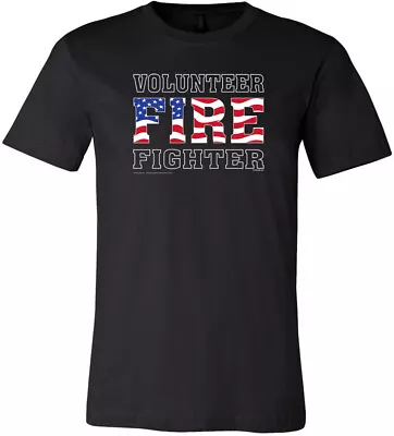 Volunteer Firefighter US Flag Soft Premium T-shirt • $17.09