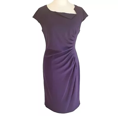 £45 • Buy LK Bennett Dress Size 16 Purple Davina Wiggle Occasion Party Holiday Wedding