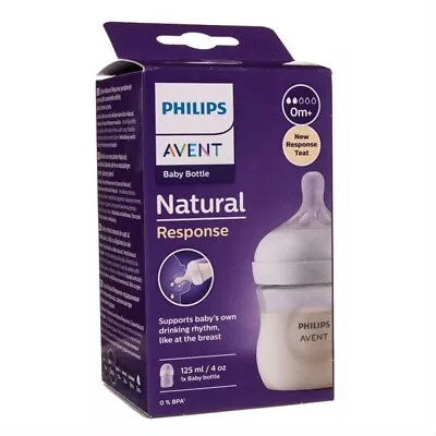 PHILIPS AVENT Baby Feeding Bottle Natural 125ml Mimics The Feel Of The Breast • $25.73