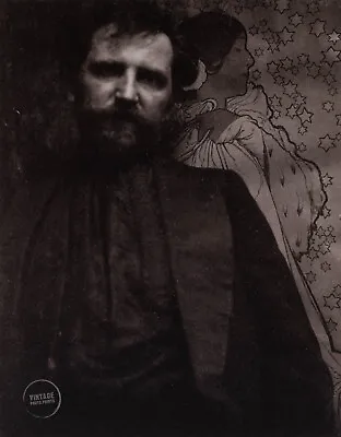 1901 Vintage Edward Steichen Portrait Alphonse Maria Mucha Engraving Art 12x14 • $103.38