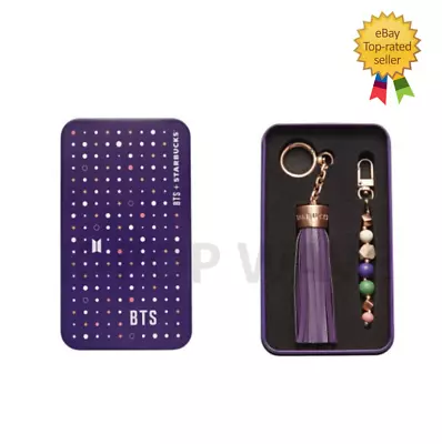 BTS Starbucks Korea Official MD Purple Tassel Key Chain Key Ring / Tracking • $119.57