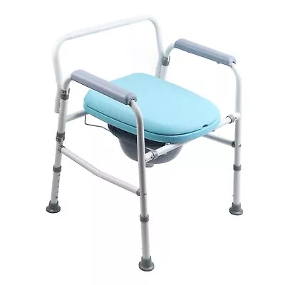 Foldable Commode Toilet Safety Chair Bedside Shower Bathroom Seat Adult Potty • £48.07