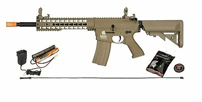 390 Fps Lancer Tactical GEN2 M4 AEG Metal Gear Electric Airsoft Rifle Kit Tan • $189