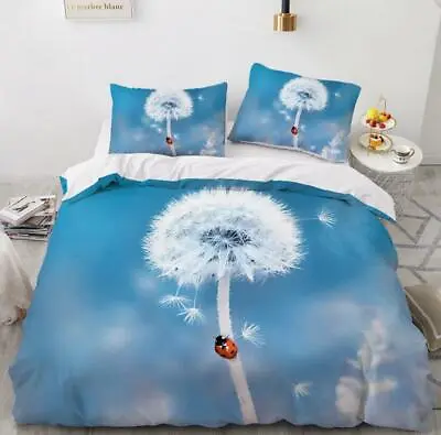 3D Dandelion Insect ZHUB785 Bed Pillowcases Quilt Duvet Cover Queen King Zoe • £83.99