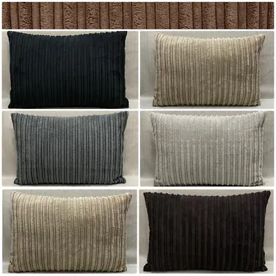 Quality Handmade Soft Striped Jumbo Cord Rectangle Cushion Covers In ManyColours • £13.99