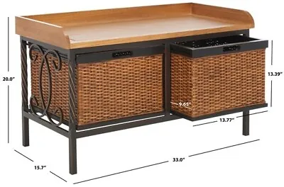 Safavieh 2 Drawer Wooden Storage Bench Reduced Price 2172724847 AMH6528A • $148