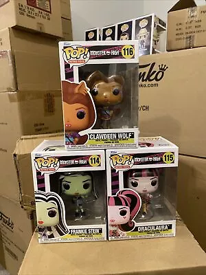 Funko POP Retro Toys Monster High Set (3) Frankie Stein Draculaura Clawdeen Wolf • $39.99