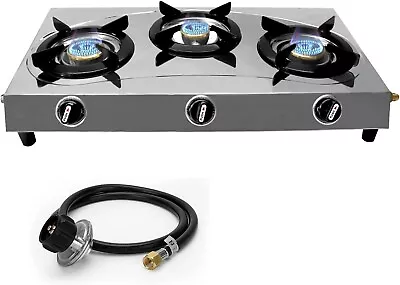 Gas Stove Triple Burner  Gas Stoves Kit Cooktop Stainless Steel 3 Burners Gas • $129.99