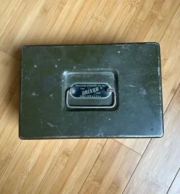 Vintage 1930s Walker-Turner Co Inc The Driver Line Metal Cash Box No Key • $14.99