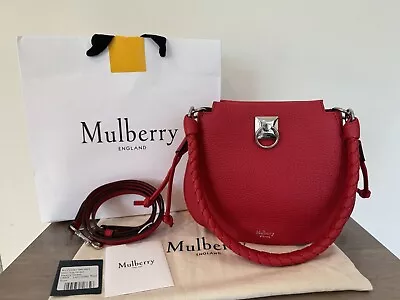 Mulberry Mini Iris Hobo Bag Red Perfect MSRP $1500 Shoulder Bag Purse Crossbody • $699