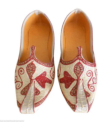 Men Shoes Wedding Mojaries Multicolor Khussa Indian Handmade Jutties UK 5.5 • £47.96